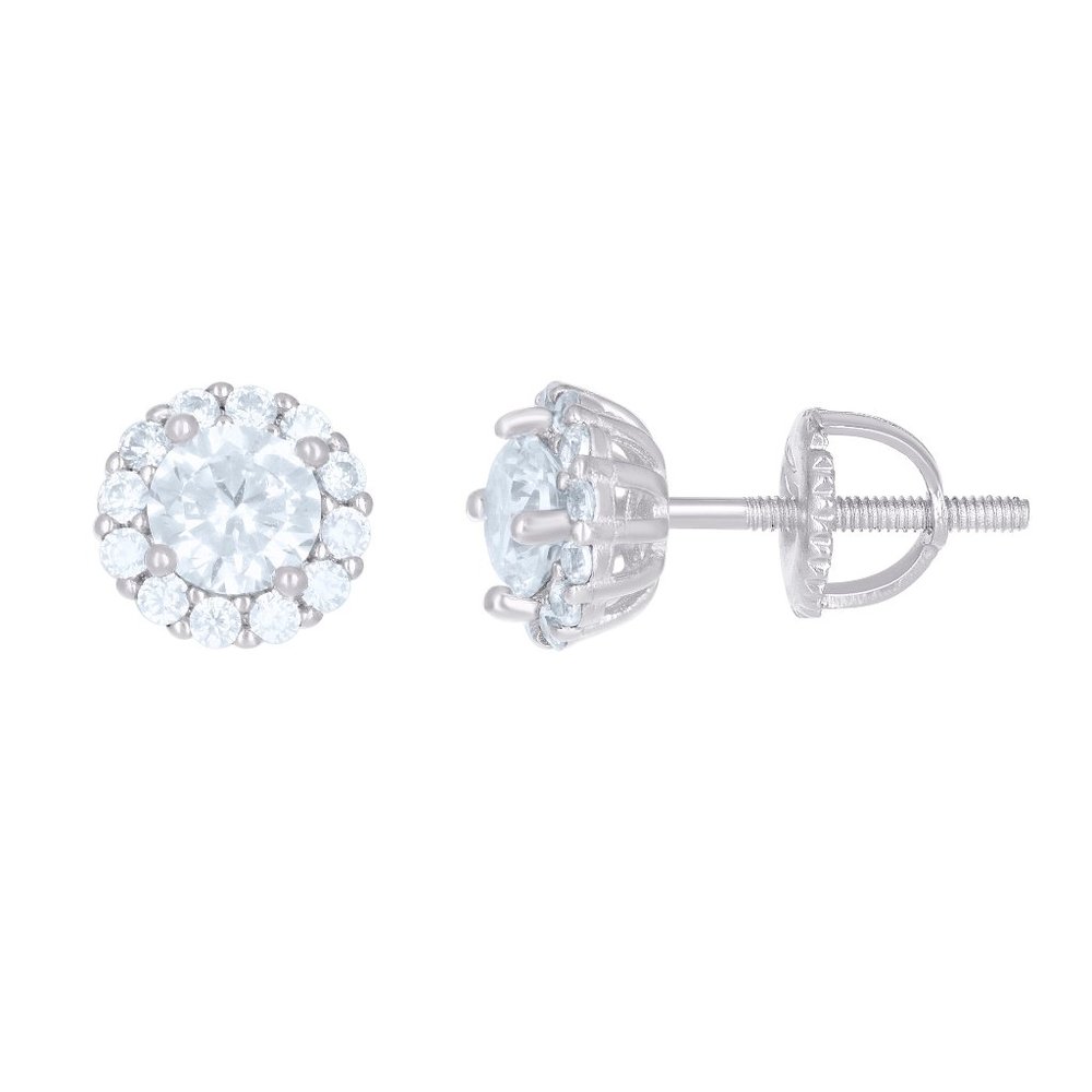 New 925 Sterling Silver 1.29ctw VVS Moissanite Square Men Stud Earrings
